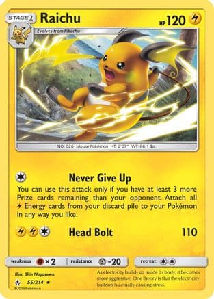 Raichu 055/214 - SM Unbroken Bonds Reverse Holofoil