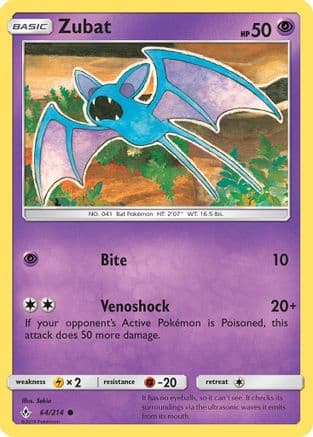 Zubat 064/214 - Reverse Holofoil SM Unbroken Bonds - Common