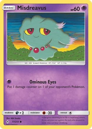 Misdreavus 077/214 - SM Unbroken Bonds Reverse Holofoil