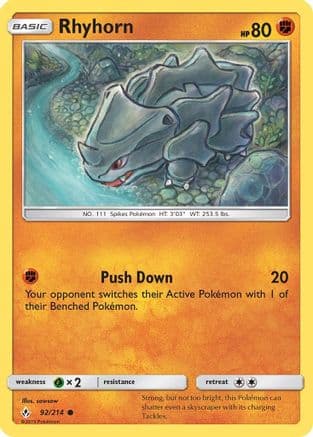 Rhyhorn 092/214 - SM Unbroken Bonds Reverse Holofoil