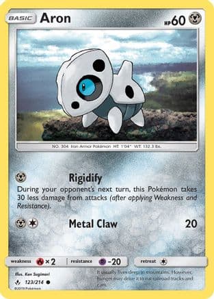 Aron 123/214 - SM Unbroken Bonds Reverse Holofoil