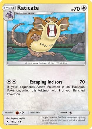 Raticate 144/214 - SM Unbroken Bonds Reverse Holofoil