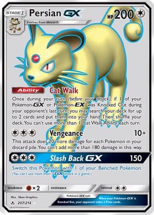 Persian GX (Full Art) 207/214 - SM Unbroken Bonds Holofoil