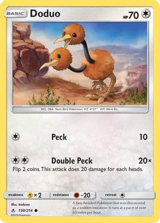 Doduo 150/214 - SM Unbroken Bonds Reverse Holofoil