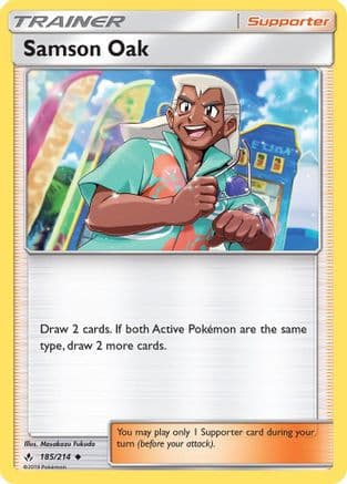 Samson Oak 185/214 - SM Unbroken Bonds Reverse Holofoil