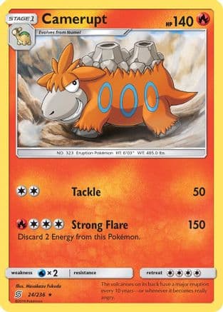 Camerupt 24/236 - SM Unified Minds Reverse Holofoil