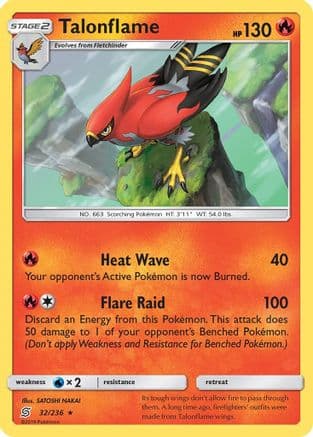 Talonflame 32/236 - SM Unified Minds Reverse Holofoil
