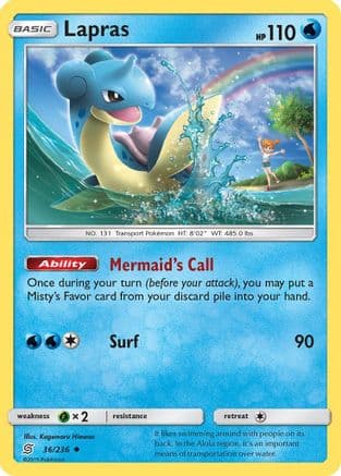 Lapras 036/236 - SM Unified Minds Reverse Holofoil