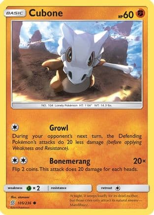 Cubone 105/236 - SM Unified Minds Reverse Holofoil