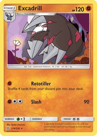 Excadrill 119/236 - SM Unified Minds Reverse Holofoil
