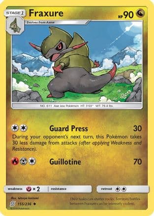 Fraxure 155/236 - SM Unified Minds Reverse Holofoil