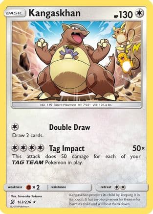 Kangaskhan 163 - Holofoil SM Unified Minds - Holo Rare