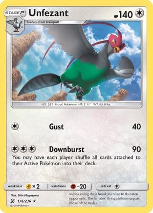 Unfezant 176/236 - SM Unified Minds Reverse Holofoil
