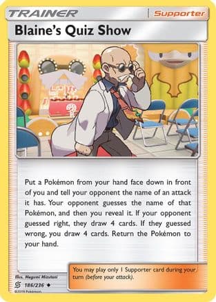 Blaine's Quiz Show 186/236 - SM Unified Minds Reverse Holofoil