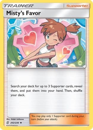 Misty's Favor 202/236 - SM Unified Minds Reverse Holofoil