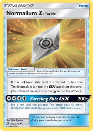 Normalium Z: Tackle 203/236 - SM Unified Minds Reverse Holofoil