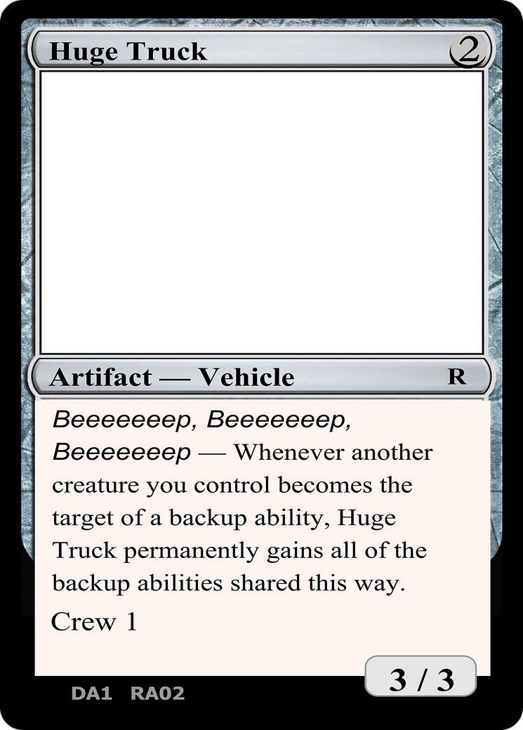 Huge Truck (DA1-RA02B) - Unknown Event