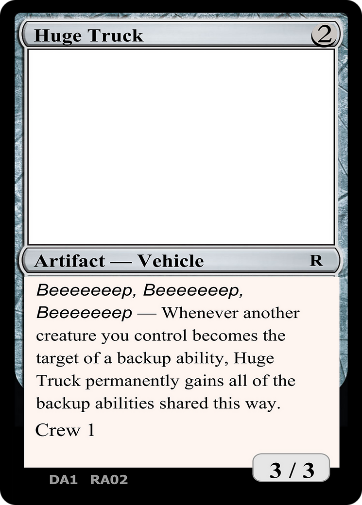 Huge Truck (DA1-RA02B) - Unknown Event