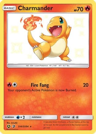 Charmander SV6 - Holofoil Hidden Fates Shiny Vault - Shiny Holo Rare