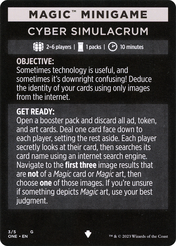 Cyber Simulacrum // Cyber Simulacrum (cont'd) (MONE-003) - Phyrexia: All Will Be One Minigames