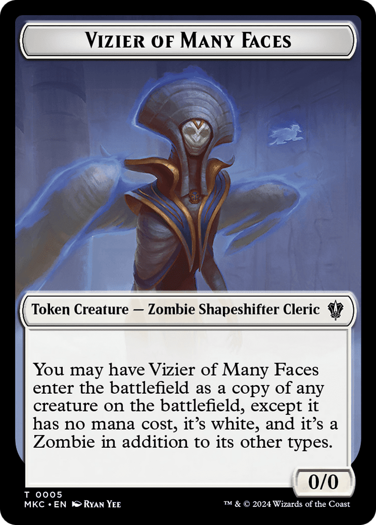 Vizier of Many Faces (TMKC-005) - Murders at Karlov Manor Commander Tokens