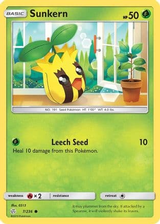 Sunkern 7/236 - SM Cosmic Eclipse Reverse Holofoil