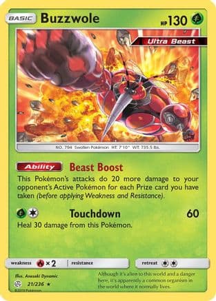Buzzwole 021/236 - SM Cosmic Eclipse Reverse Holofoil
