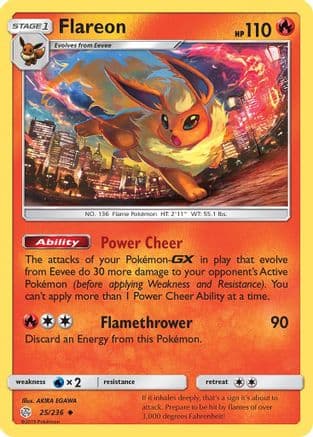 Flareon 025/236 - SM Cosmic Eclipse Reverse Holofoil