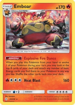 Emboar 033/236 - SM Cosmic Eclipse Reverse Holofoil