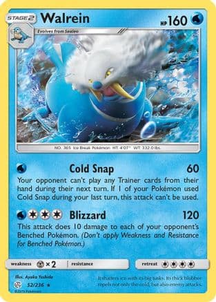 Walrein 52/236 - SM Cosmic Eclipse Reverse Holofoil