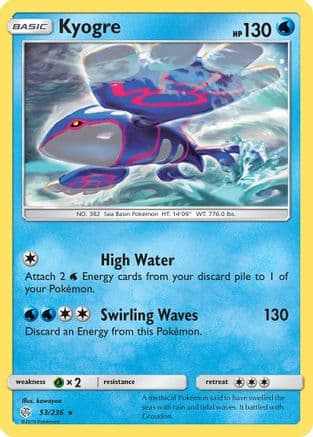 Kyogre 053/236 - SM Cosmic Eclipse Reverse Holofoil