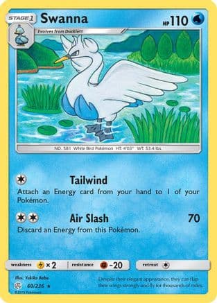 Swanna 60/236 - SM Cosmic Eclipse Reverse Holofoil