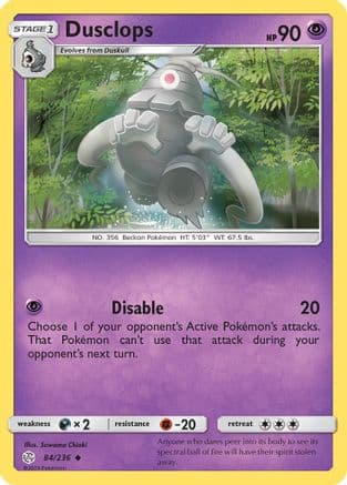 Dusclops 84/236 - SM Cosmic Eclipse Reverse Holofoil