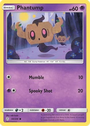 Phantump 093/236 - SM Cosmic Eclipse Reverse Holofoil