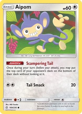 Aipom 169/236 - SM Cosmic Eclipse Reverse Holofoil