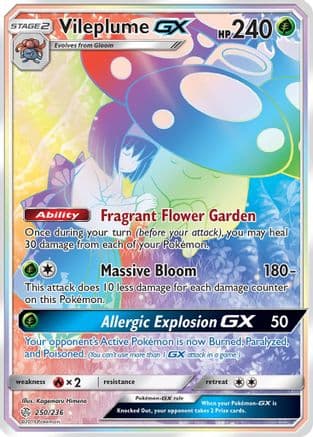 Vileplume GX (Secret) 250/236 - SM Cosmic Eclipse Holofoil