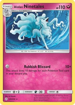 Alolan Ninetales 145 - Holofoil SM Cosmic Eclipse - Holo Rare