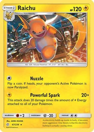 Raichu 067/236 - SM Cosmic Eclipse Reverse Holofoil