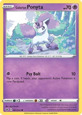 Galarian Ponyta 081/202 - SWSH01 Sword & Shield Base Set