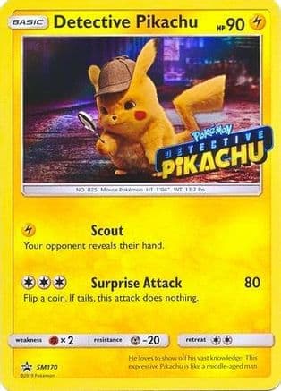 Detective Pikachu SM170 (Stamped) SM170- SM Promos Holofoil