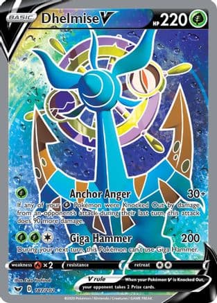 Dhelmise V (Full Art) 187 - Holofoil SWSH01 Sword & Shield Base Set - Ultra Rare