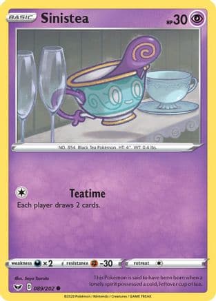 Sinistea 089/202 - SWSH01 Sword & Shield Base Set Reverse Holofoil