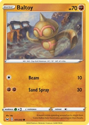 Baltoy 101/202 - SWSH01 Sword & Shield Base Set Reverse Holofoil