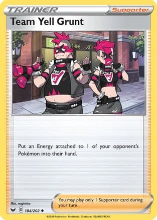 Team Yell Grunt 184/202 - SWSH01 Sword & Shield Base Set Reverse Holofoil