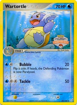 Wartortle (State Championships) 42/100 - League & Championship Cards