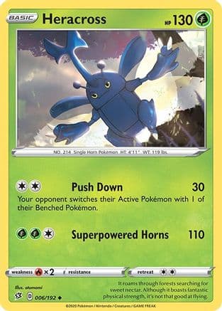 Heracross 006/192 - SWSH02 Rebel Clash Reverse Holofoil