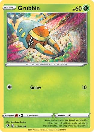 Grubbin 016/192 - SWSH02 Rebel Clash Reverse Holofoil