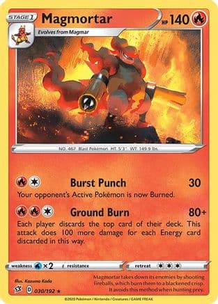 Magmortar 030/192 - SWSH02 Rebel Clash Reverse Holofoil