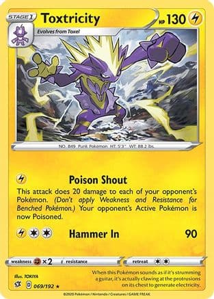 Toxtricity 069/192 - SWSH02 Rebel Clash Reverse Holofoil