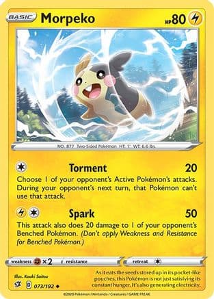 Morpeko 073/192 - SWSH02 Rebel Clash Reverse Holofoil